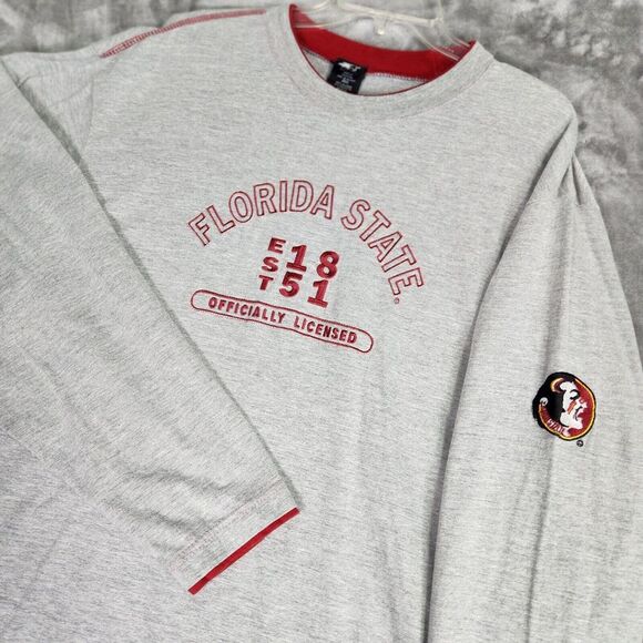 STARTER Other - Starter Florida State Seminoles T Shirt Mens 2XL Gray Long Sleeve Embroidered